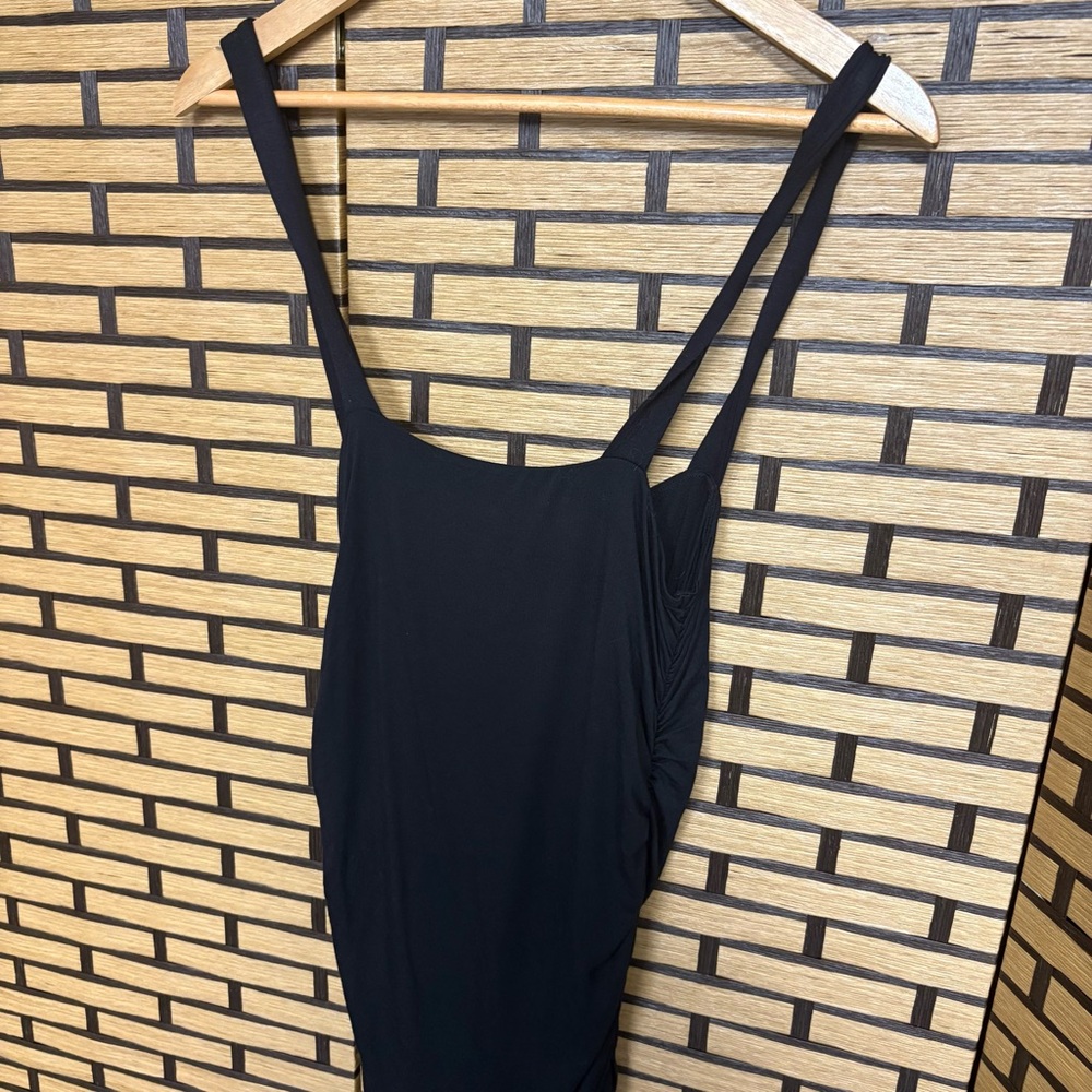 Good American Black Ruched Maxi Dress Size 3 (Size Large) - Picture 6 of 11